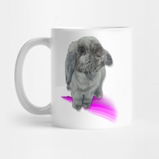 Gorgeous seal point mini lop bunny on a pastel rainbow! Mug